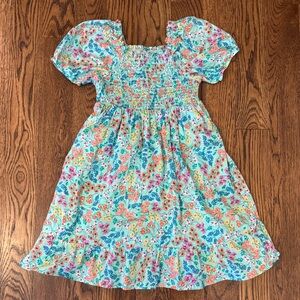 Crewcuts Floral Kids Dress - Aqua multi-color flowers size 6
